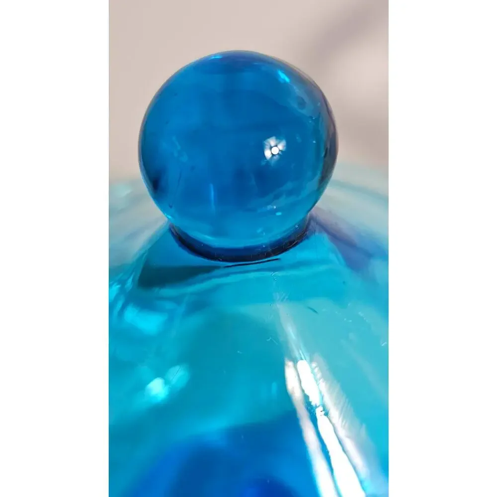 Vintage Empoli Italian Uranium Glass Covered Candy Dish Glows UV